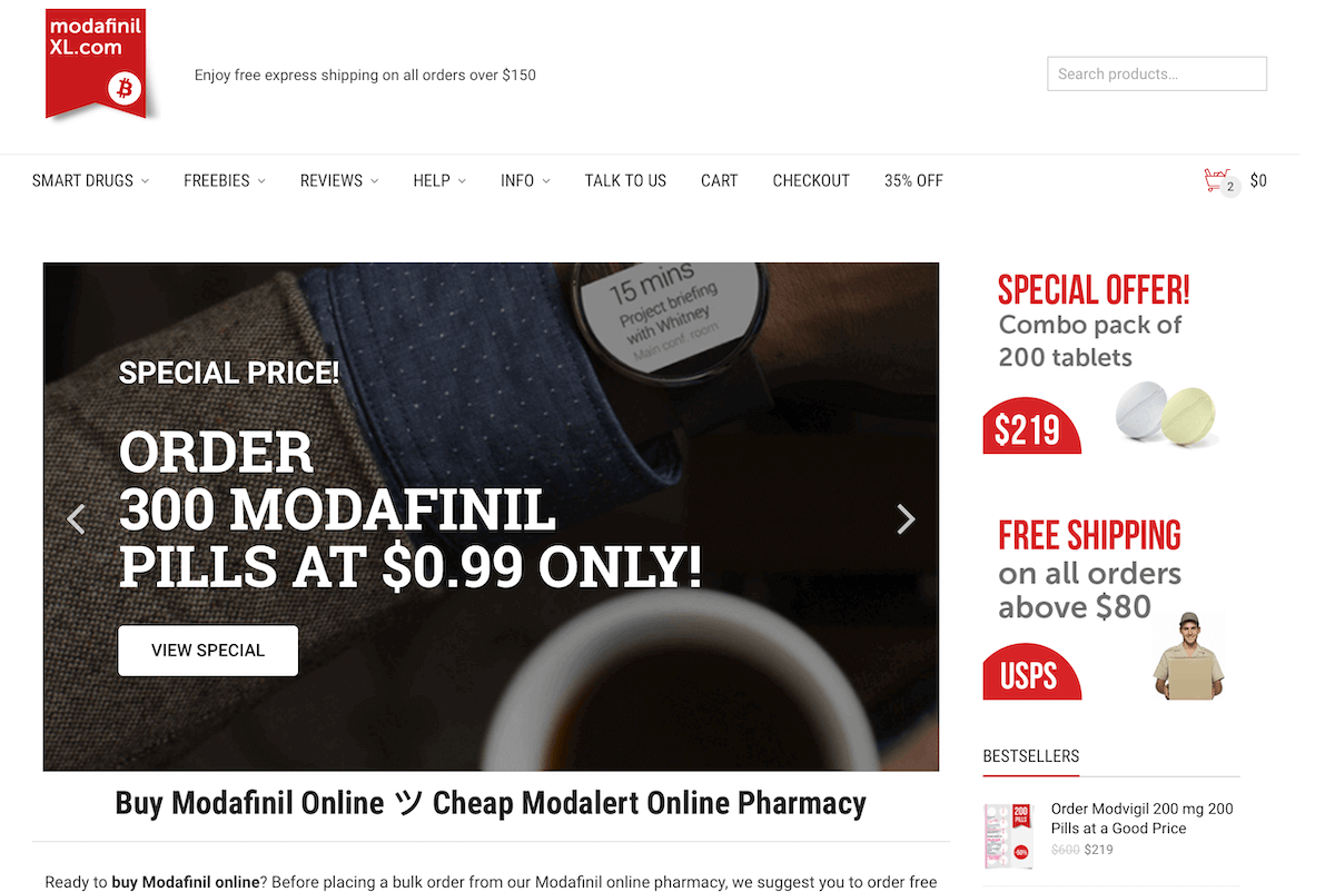 Price of modafinil in us