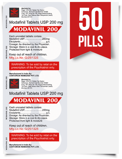 Modavinil 200 mg x 50 Pills